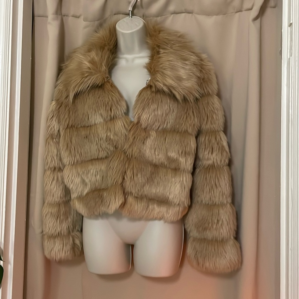 Hot & Delicious caramel fur jacket size S